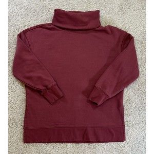 Athleta Women’s Long Sleeve Turtleneck Pullover Sweater Size Small Red Fleece